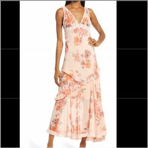 Free people sheet maxi dress. Worn once, Side buttons detail, adjustable straps